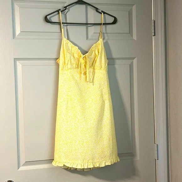 princess polly baby blue dress Satin Open Back Dress in Yellow main image 0